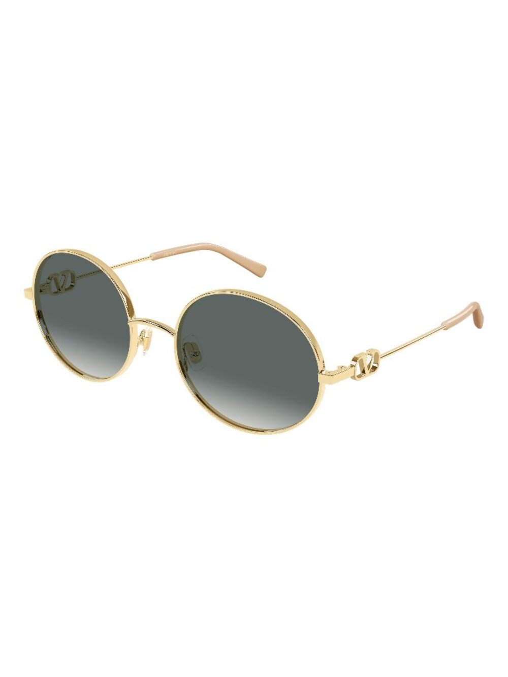 New Valentino Women's Sunglasses Gold Grey Lens Metal Frame VG0027S 001 56
